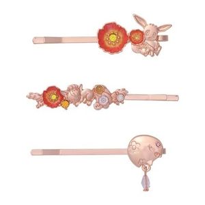 Pokemon hair pins. Eevee, le fleur de coquelicot